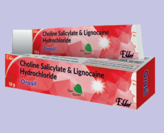 ORASIL OINT** 10GM ( Choline Salicylate 8.7%,Lignocaine 2%, Chloride Solution 0.01% ) by Elder