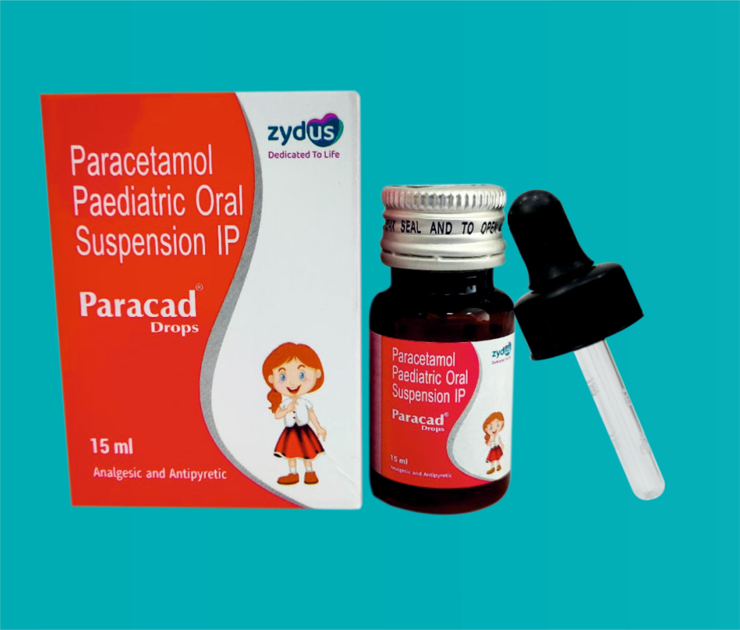 PARACAD DROPS- 15 ML 15ml. ( Paracetamol IP 100 mg Flavoured syrup base q.s ) by Zydus