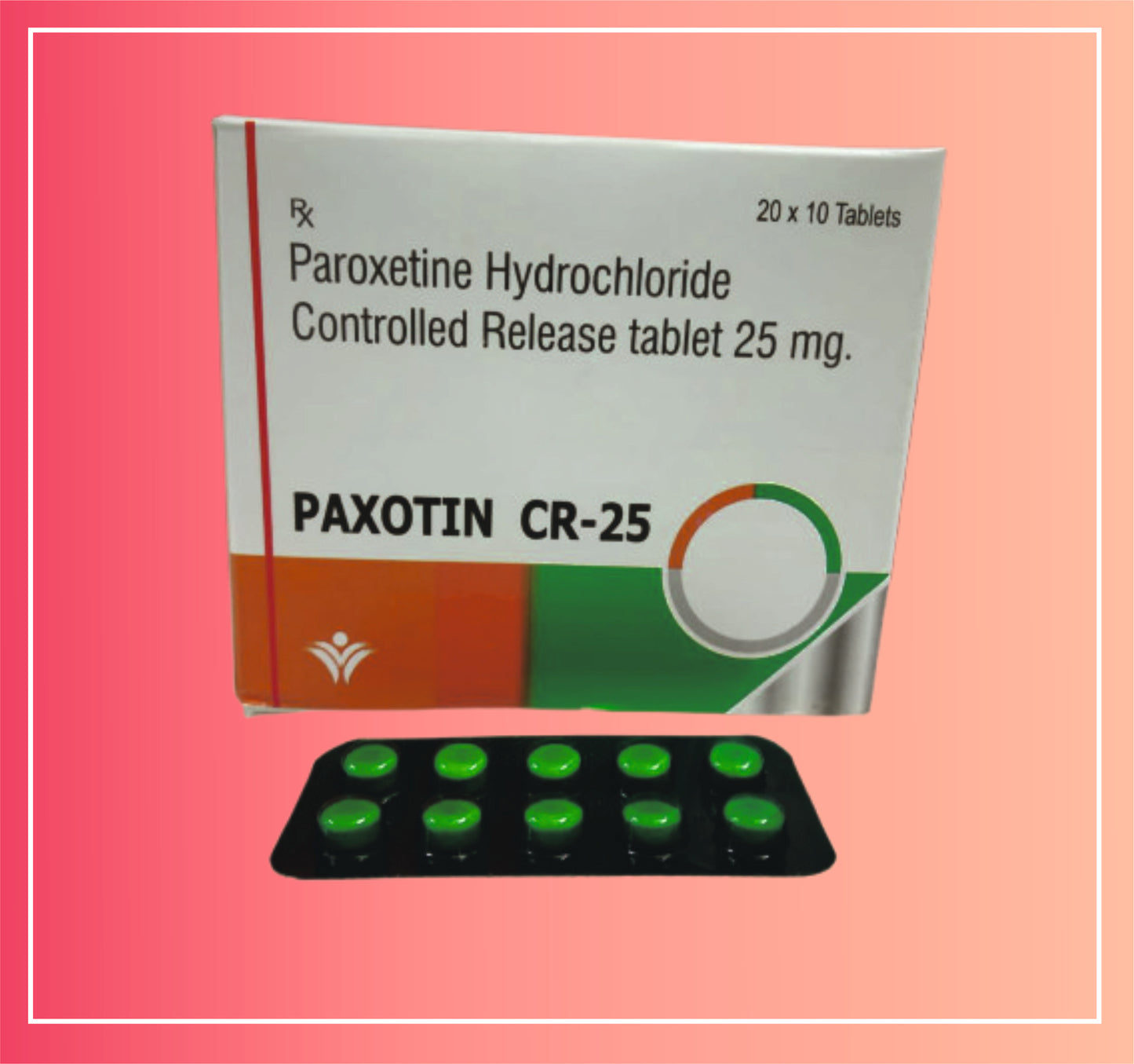 Paroxetine Hcl 25 (Er) {Rate of 10 Tab} by Dellwich