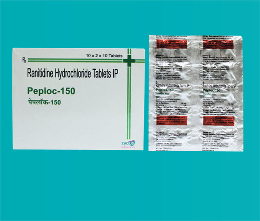 PEPLOC 150 TAB. 20X10 ( Ranitidine 150 mg ) by Zydus