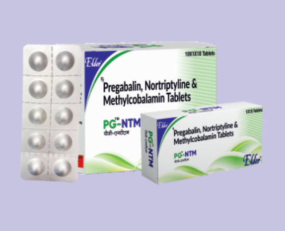 PG NTM TABS (75/10/1500MCG) 10'S ( Pregabalin 75mg,Nortripyline 10mg,Methylcobalamin 750mcg ) by Elder