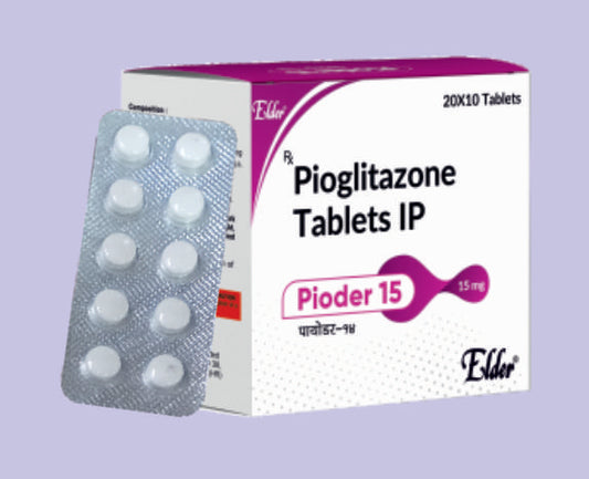 PIODER 15 TABS 10'S ( Pioglitazone 15mg Tab ) by Elder