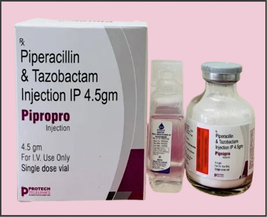 PIPROPRO-4.5GM VIAL ( Piperacillin (4Gm) + Tazobactum (0.5Gm) ) by Protech