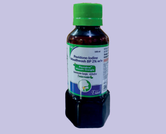 POVIDINE MOUTH GARGLE 2% 100ML ( Povidone-Iodine Mouthwash 2% ) by Elder