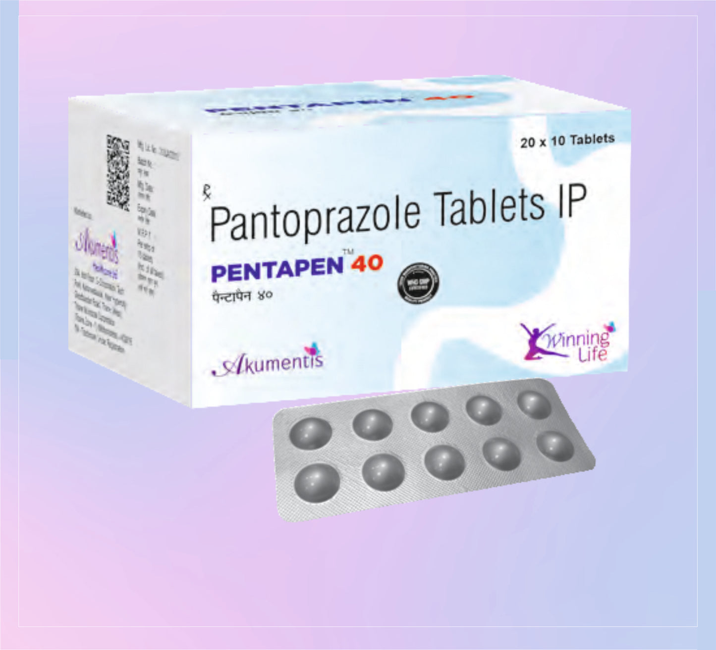 Pentapen 40 Tab (Al)(S) 20x10 Pantoprazole 40 Mg by Akumentis