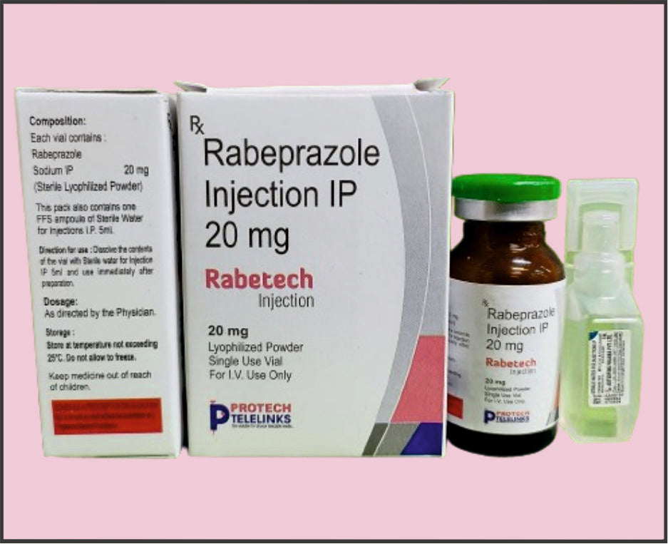 RABETECH-20 VIAL+WFI ( Rabeprazole (20Mg) ) by Protech
