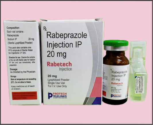 RABETECH-20 VIAL+WFI ( Rabeprazole (20Mg) ) by Protech