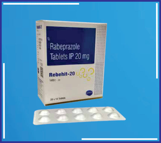 Rebehit 20 Tab ( Rabeprazole Sodium 20Mg ) pack 20x10 by Kemsyn