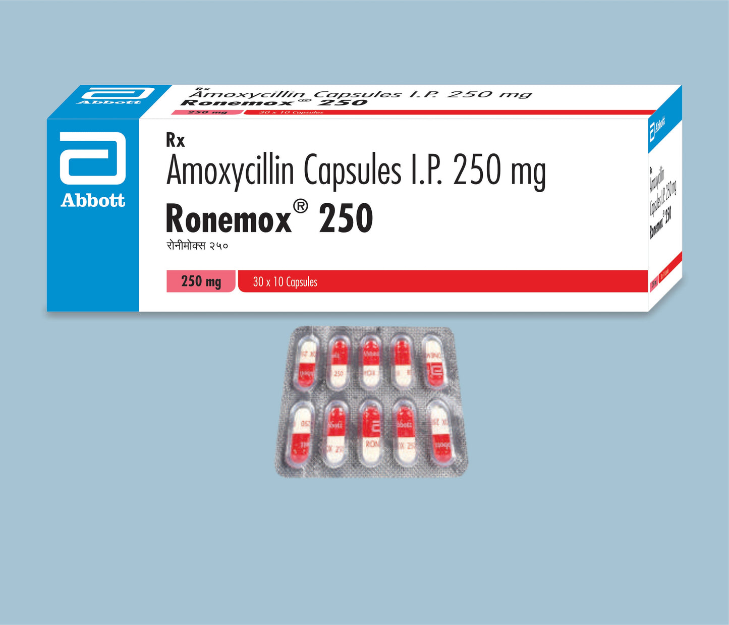 RONEMOX 250 CAPSULES 10’S 10Caps ( Amoxycillin Capsules 250mg ) by Abbott