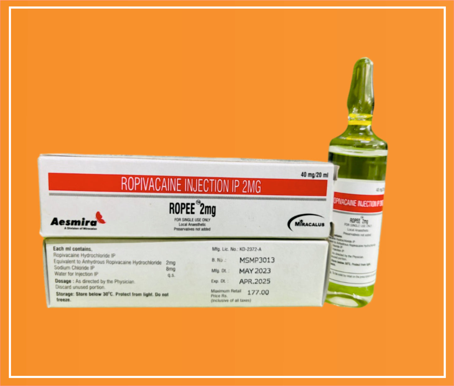 Ropee 2Mg  ( Ropivacaine (2Mg/Ml) ) by Naprod