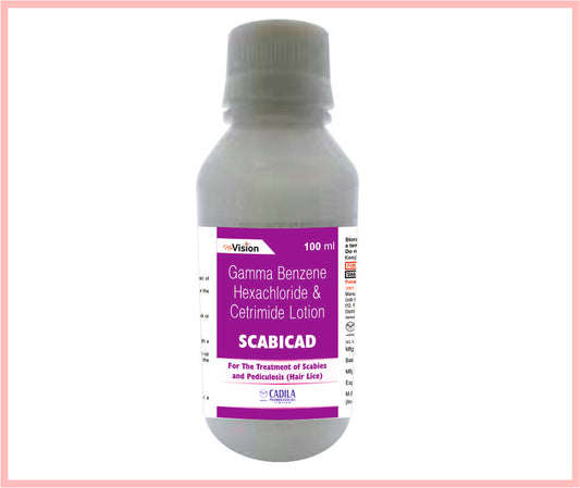 Scabicad Lotion 100 Ml 100 Ml ( Gamma Benzene Hexachloride 1% W/V+ Cetrimide 0.1%W/V Lotion ) By Cadila
