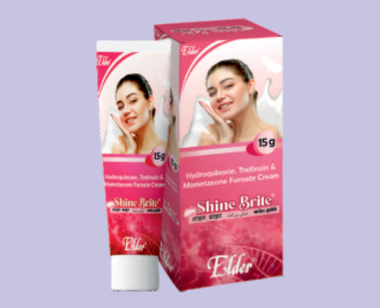 SHINE BRITE CREAM 15GM ( Hydroquinone USP 2%,Tretinoin USP 0.025%,Mometasone Furoate IP 0.1% ) by Elder