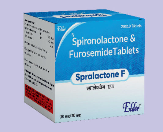 SPRALACTONE F TABS 10'S ( Frusemide 20mg + Spironolactone 50mg ) by Elder