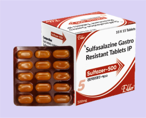 SULFAZER 500 TABS 15'S ( Sulfasalazine Gastro Resistant Tablet IP 500mg ) by Elder