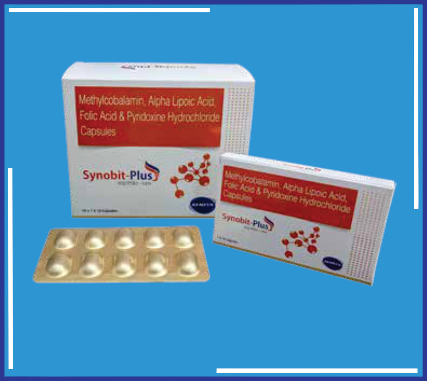 Synobit Plus Cap ( Mecobalamin 1500 Mcg + Alpha Lipoic Acid 100 Mg + Pyridoxine Hcl 3Mg + Folic Acid 1.5 Mg ) pack 10x1x10 by Kemsyn
