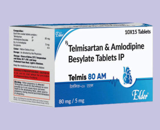 TELMIS 80AM TABS (80/5) 15'S ( Telmisartan 80mg, Amlodipidine 5mg ) by Elder