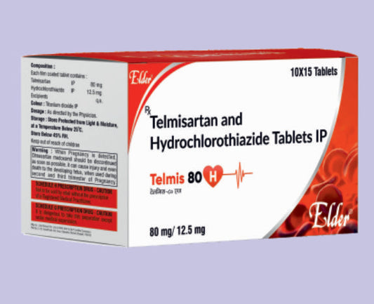 TELMIS 80H TABS (80/12.5) 15'S ( Telmisartan 80mg +Hydrochlorthiazide 12.5mg ) by Elder