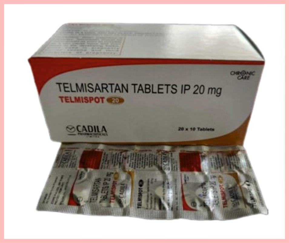 Telmispot 20 Tab 20X10 T 10 T ( Telmisartan Tablets Ip 20Mg ) By Cadila