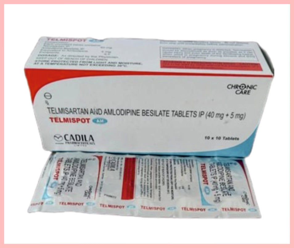 Telmispot Am Tab 10X10 T 10 T ( Telmisartan And Amlogipin 40Mg + 5 Mg) ) By Cadila
