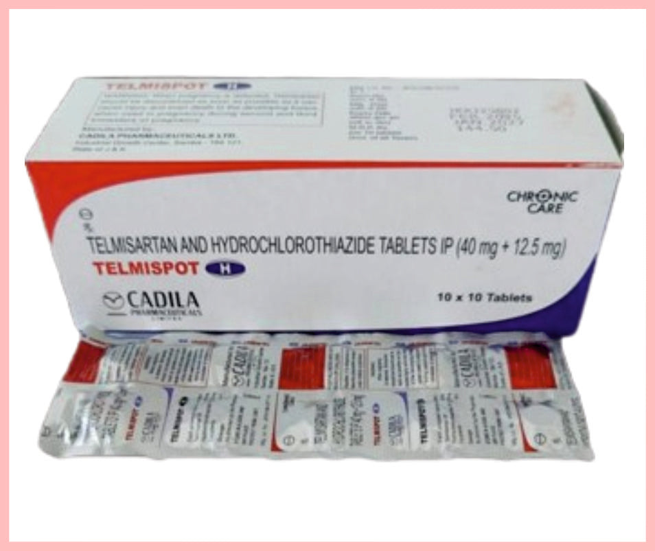 Telmispot H Tab 10X10 T 10 T ( Telmisartan And Hydrochlorothiazide Tablets Ip 40Mg + 12.5Mg) ) By Cadila