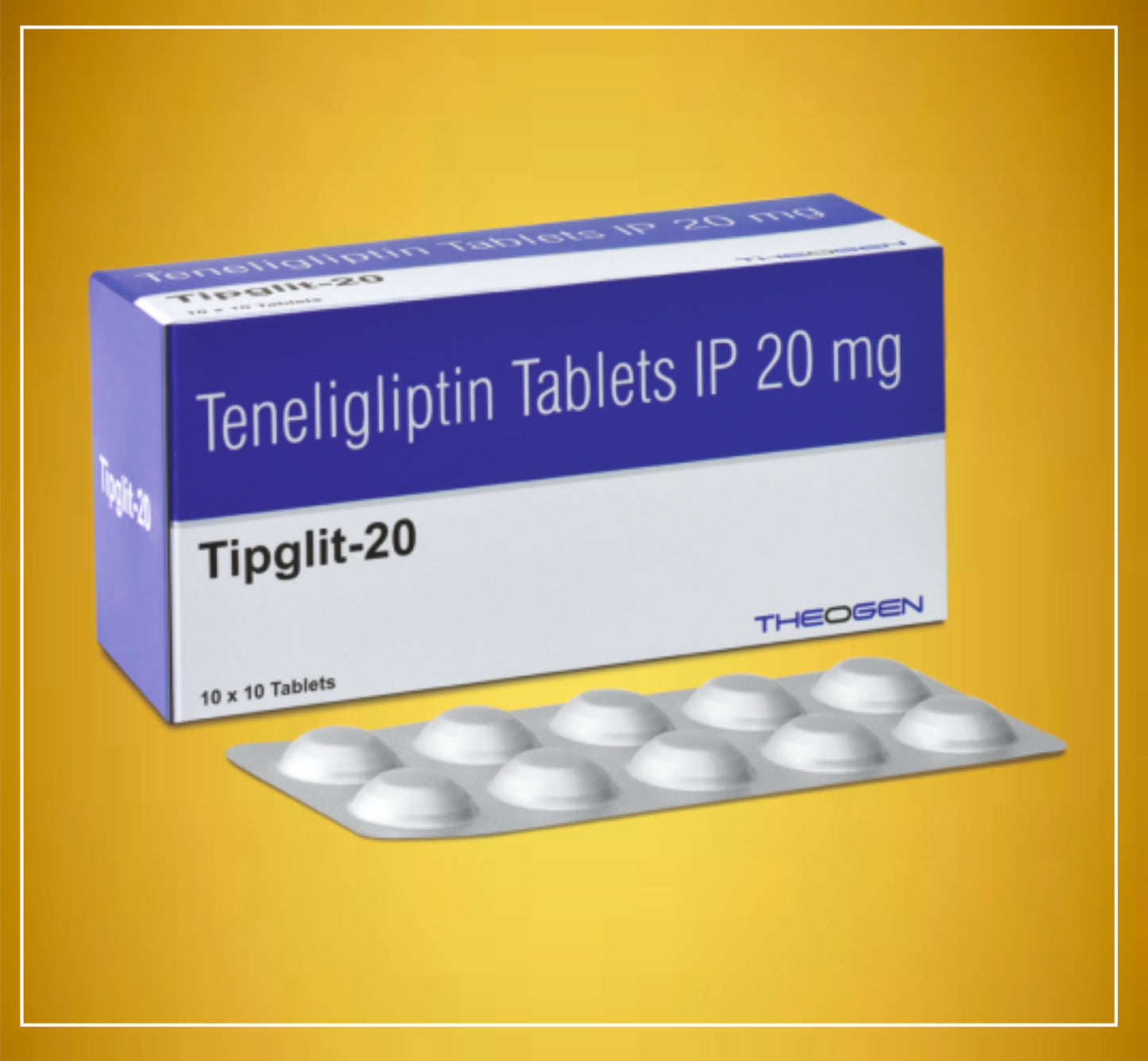 TIPGLIT-20 TAB 10'S ( Teneligliptin (20Mg) ) By Theon