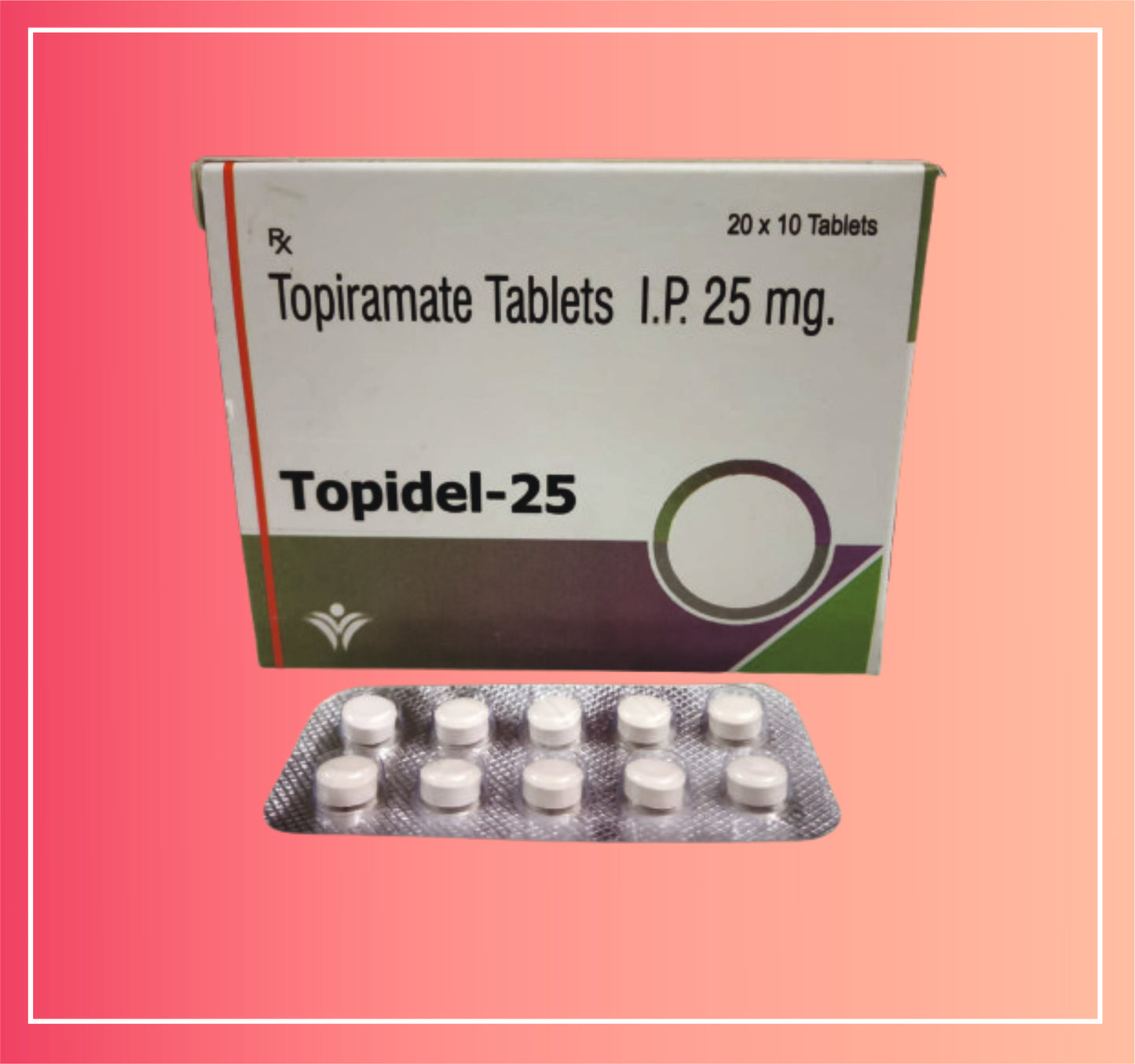 Topiramate 25  {Rate of 10 Tab} by Dellwich
