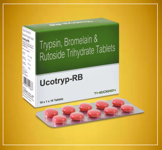 UCOTRYP RB TAB 10 TAB ( Bromelain (90Mg) + Trypsin (48Mg) + Rutoside (100Mg) ) By Theon