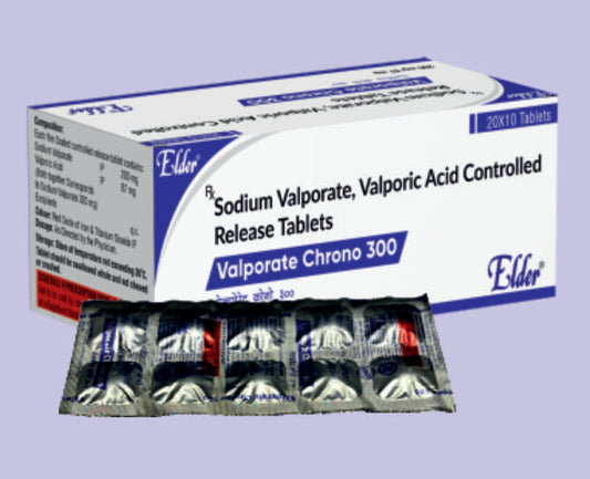 VALPORATE CRONO 300 TABS 10'S 10'S ( Sodium Valporate 200mg,Valporic Acid 87mg CR ) by Elder