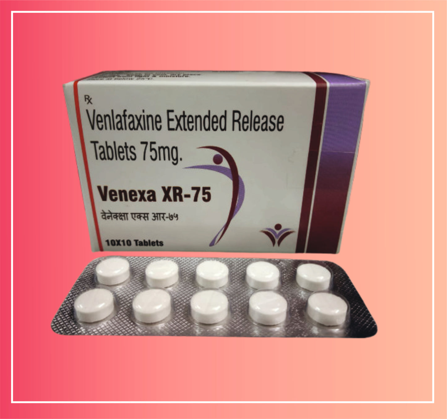 Venlafaxine Hcl 75 (Er) {Rate of 10 Tab} by Dellwich