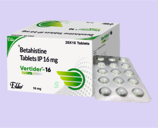 VERTIDER 16 TABS 15'S ( Betahistine Hydrochloride 16mg ) by Elder