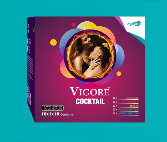 VIGORE COCKTAIL CONDOM PACK 10X1X10 10x1x10 ( Multitexture Condom ) by Zydus