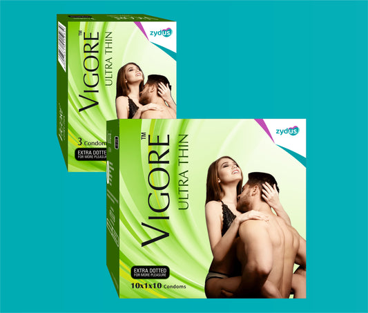 VIGORE ULTRATHIN CONDOM 10X1X10 10X1X10 ( Multitexture Condom ) by Zydus