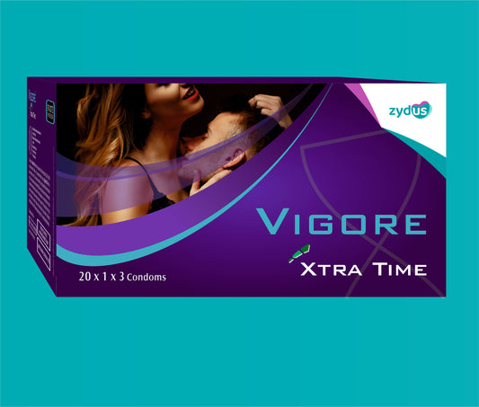 VIGORE XTRATIME CONDOM 20X1X3 20X1X3 ( Multitexture Condom ) by Zydus