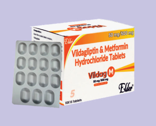 VILDAG M 500 TABS (50/500MG) 15'S ( Vildagliptin 50mg +Metformin 500mg ) by Elder