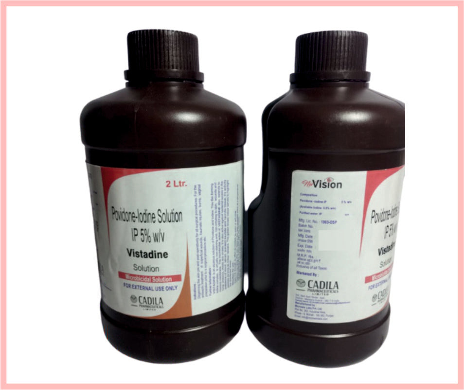 Vistadine. 2000 Ml ( Povidone Iodine 5% Solution ) By Cadila