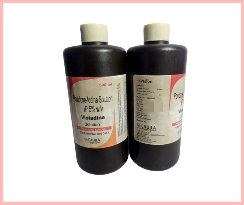Vistadine 500 Ml ( Povidone Iodine 5% Solution ) By Cadila