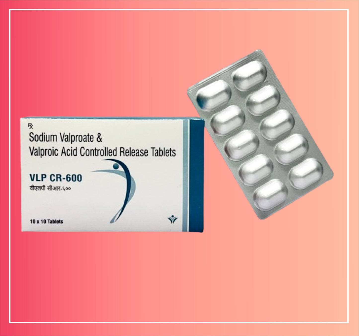 Sodium Valproate 400, Valproic Acid 174 (Cr) {Rate of 10 Tab} by Dellwich