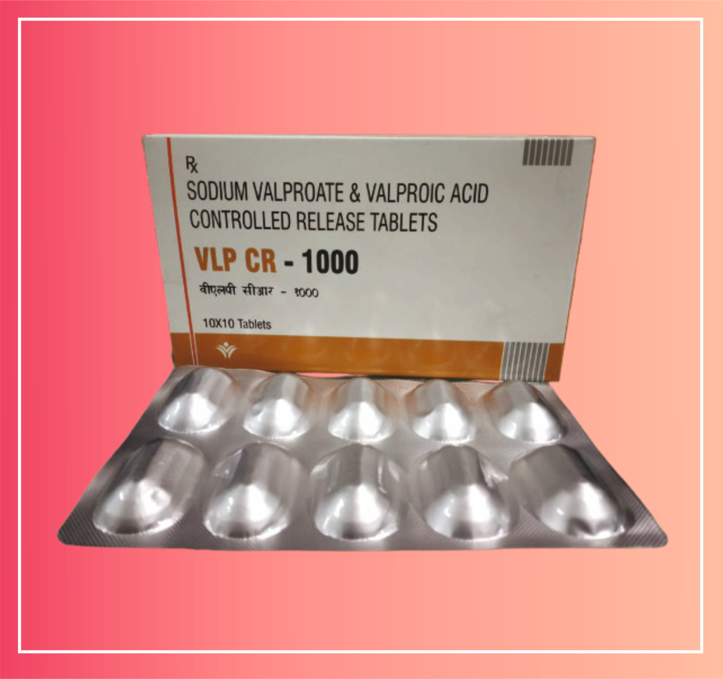 Sodium Valproate 667, Valproic Acid 291 (Cr) {Rate of 10 Tab} by Dellwich