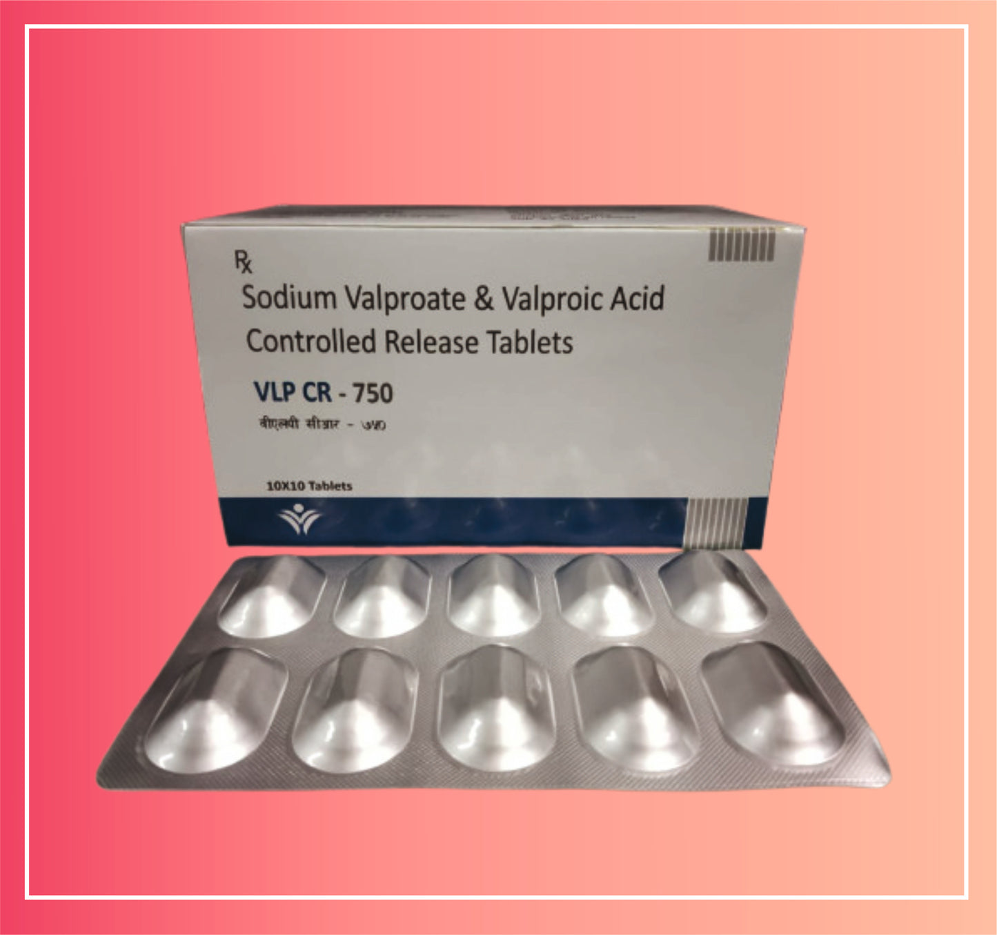 Sodium Valproate 500, Valproic Acid 218 (Cr) {Rate of 10 Tab} by Dellwich