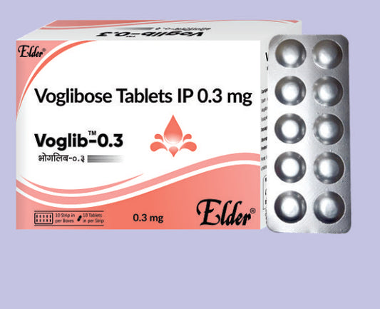 VOGLIB 0.3MG TAB 10'S ( Voglibose 0.3mg ) by Elder