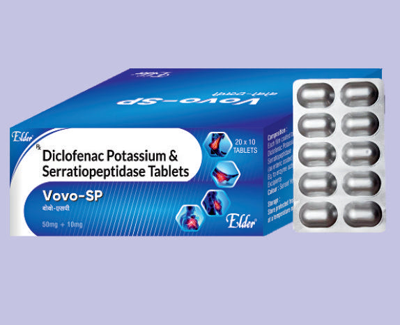 VOVO SP TABS 10'S ( Diclofenac Sodium 50mg,Serratiopeptidase 10mg ) by Elder