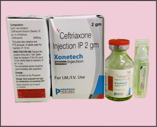 XONETECH 2000 VIAL+WFI ( Ceftriaxone (2000Mg) ) by Protech