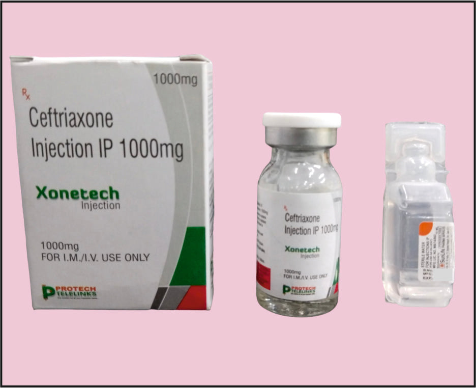 XONETECH 1000 VIAL+WFI ( Ceftriaxone (1000Mg) ) by Protech