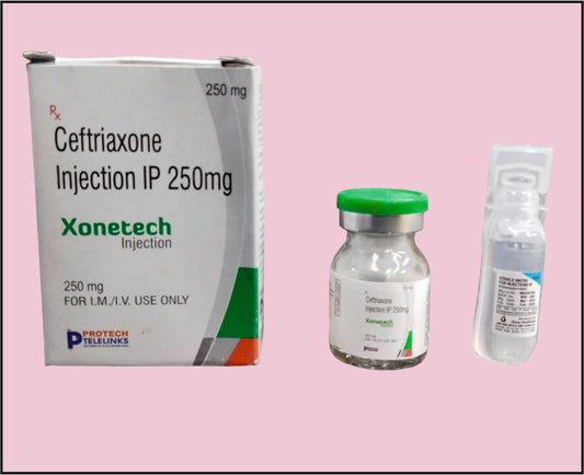 XONETECH 250 VIAL+WFI ( Ceftriaxone (250Mg) ) by Protech