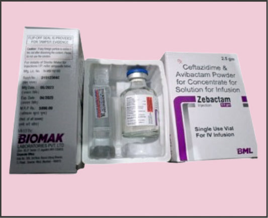 ZEBACTUM 2.5 ( Ceftazidime 2 G And Avibactam 0.5 G ) by Protech