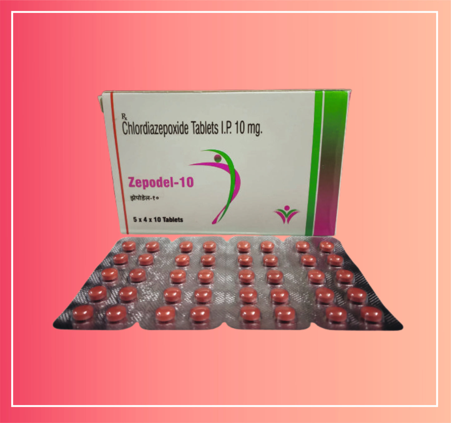 Chlordiazepoxide 10 {Rate of 10 Tab} by Dellwich