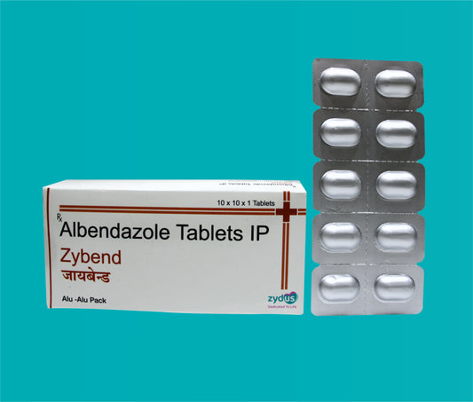 ZYBEND TAB. (ALU- ALU) 10x10 ( Albendazole IP 400 mg ) by Zydus