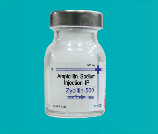 ZYCILLIN INJ. 1Vial ( Ampicillin Sodium IP eq. to Anhydrous Ampicillin 500mg ) by Zydus