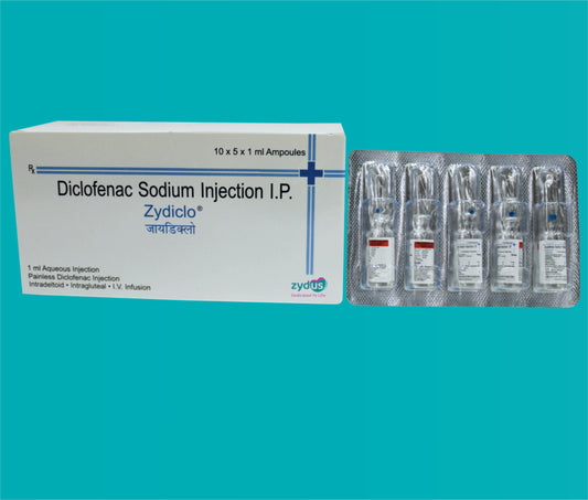 ZYDICLO 1 ML. INJ 1ml.Amp ( Diclofenac Sodium 75 mgBenzyl Alcohol IP 4 % v/v(As preservative)Water for Injection IP q.s ) by Zydus