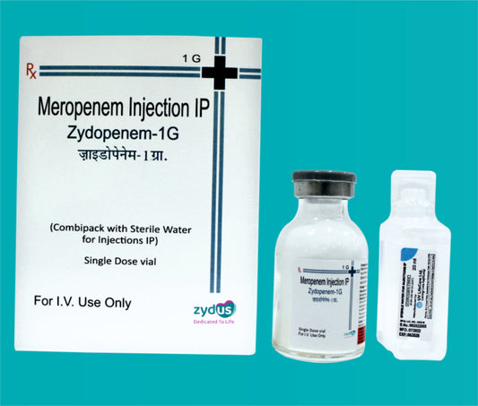 ZYDOPENEM INJECTION 1GM 1G.Vial ( Meropenem(Anhydrous) 1 g ) by Zydus
